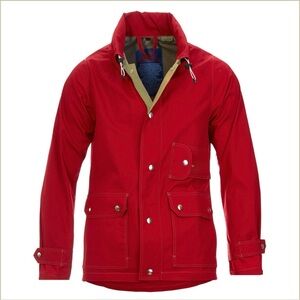 Survivalon Cagney Jacket XXL Red USA Made Cotton Sailing Field Jacket Roll Hood